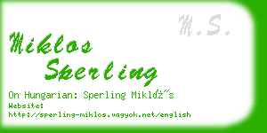 miklos sperling business card